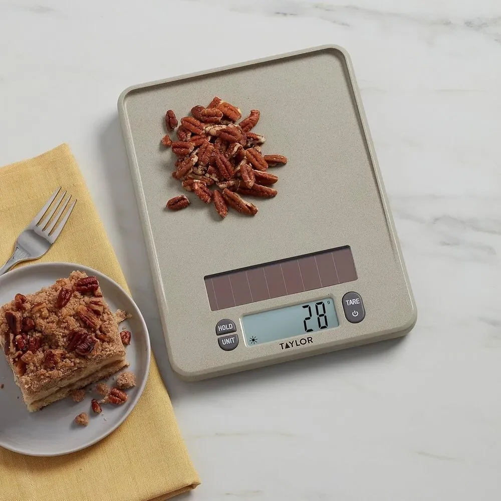 Taylor 11lb Digital Kitchen Scale – Solar Powered, No Batteries Needed Precision
